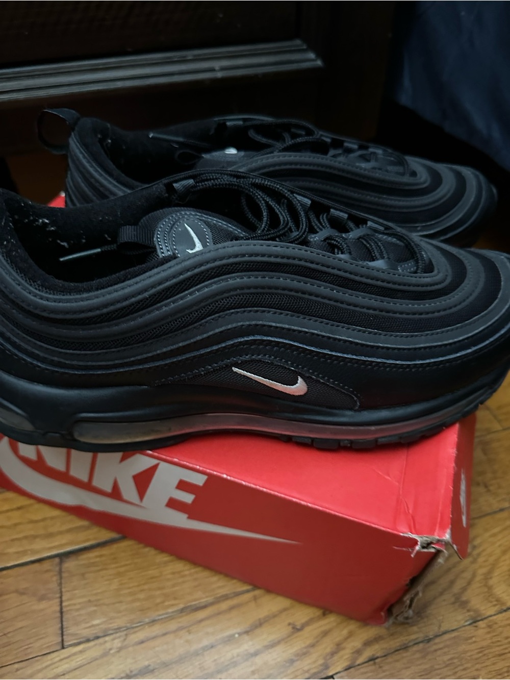 Nike Men’s Air Max 97 Sneaker - Black with Silver Swoosh
